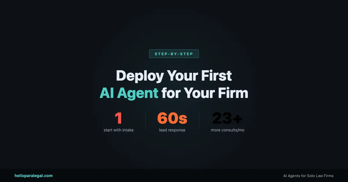 How to Deploy Your First AI Agent for Your Law Firm (Step-by-Step)
